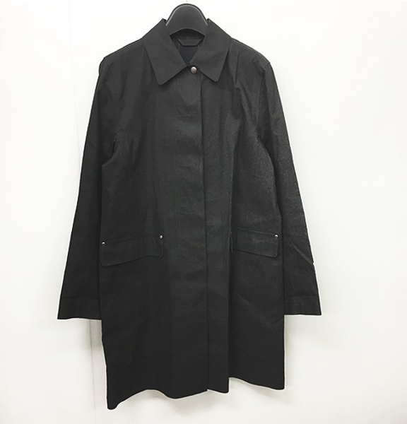 エルメス HERMES マッキントッシュ ゴム引き 比翼仕立て コットン  