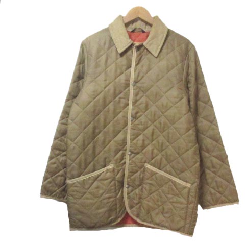 マッキントッシュ Mackintosh シップス Ships 別注 キルティングジャケット 上着 ナイロン カーキ ベージュ M スナップボタン X メンズ 049 ベクトルパーク