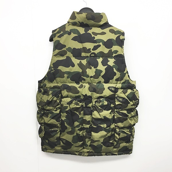 アベイシングエイプ A BATHING APE 新品同様 1ST CAMO ダウンベスト 