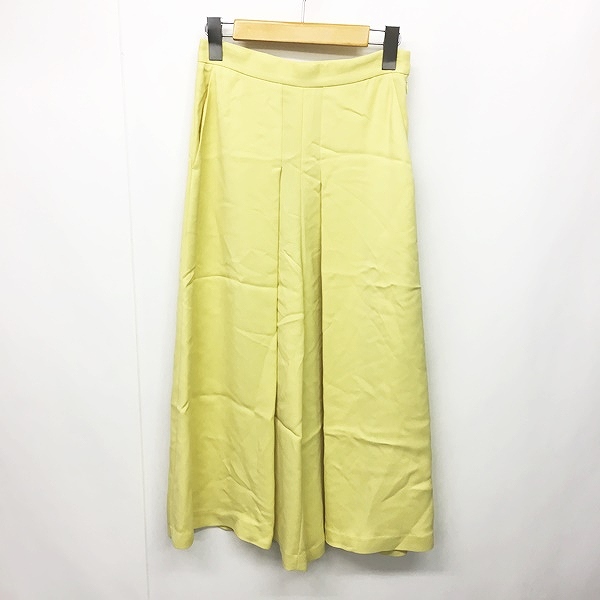 トゥモローランド Tomorrowland 美品 レーヨン ダブルクロス フレア ガウチョパンツ 黄色 イエロー 32 Nvw 0608 レディース 049 ベクトルパーク