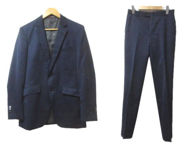 オリヒカ Orihica スーツ シングル ウール 紺 ネイビー 92y5 Mサイズ相当 テーラード ジャケット 2b パンツ スラックス 本切羽 センターベント X メンズ 049 ベクトルパーク