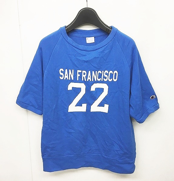 チャンピオン Champion ショートスリーブ クルーネック スウェット シャツ ナンバリング Tシャツ 半袖 青 ブルー M Nvw 0728 レディース 049 902007280032 ベクトルパーク