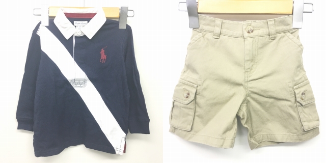 未使用品 ラルフローレン Ralph Lauren 鹿の子ポロシャツ ハーフパンツ カーゴショーツ 2点セット まとめて ビッグポニー 紺 カーキ 系 24m 90 52 Rrr 0905 キッズ 049 ベクトルパーク