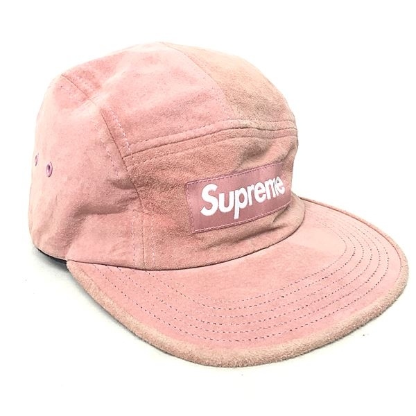 即決 supreme 17 ss suede camp cap magenta 