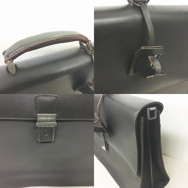 Giorgio Armani ブラウン レザー 2WAYビジネスショルダーバッグ