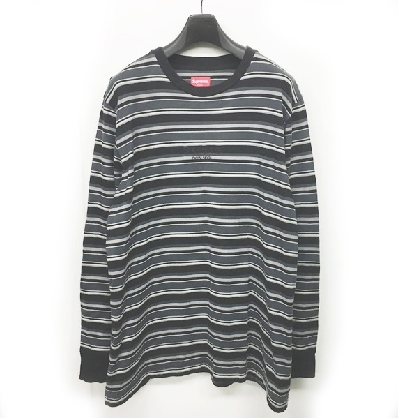シュプリーム SUPREME 15AW Multi Stripe L/S Top クラシックロゴ 