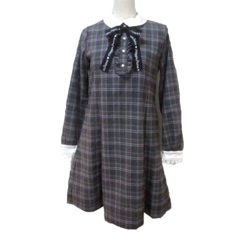 メゾピアノ Mezzo Piano ワンピース キッズ 女の子 子供服 ひざ丈 長袖 チェック リボン フリル 灰 グレー L 160 Rrr X キッズ 049 ベクトルパーク メゾピアノ Mezzo Piano ワンピース キッズ 女の子 子供服 ひざ丈 長袖 チェック リボン フリル 灰 グレー L 160 Rrr X キッズ 049 ベクトルパーク