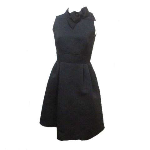 ケイトスペード Kate Spade ワンピース 黒 ブラック ひざ丈 ノースリーブ リボン 2 Sサイズ相当 X レディース 049 ベクトルパーク