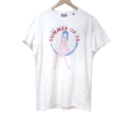 ディーゼル Diesel ｔシャツ カットソー 半袖 プリント 白 ホワイト Xl 大きいサイズ コットン Rrr X レディース 049 ベクトルパーク
