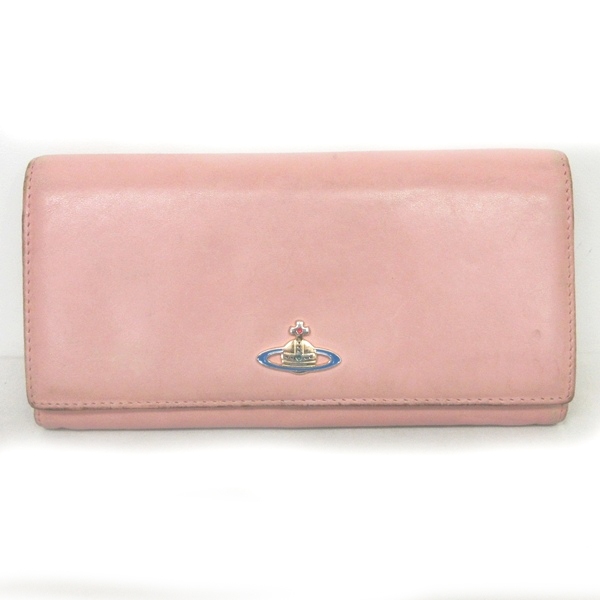 ヴィヴィアンウエストウッド Vivienne Westwood 長財布 ロングウォレット オーブ 装飾 レザー 二つ折り ピンク 系 Rrr 0706 レディース 049 ベクトルパーク