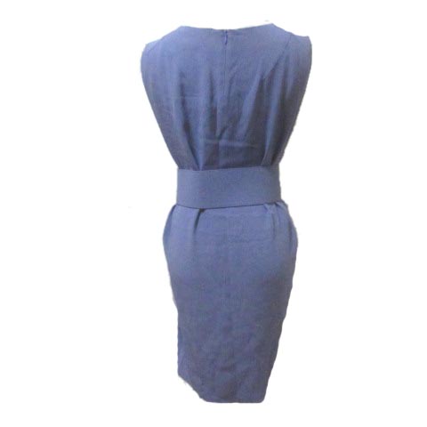 エンポリオアルマーニ Emporio Armani ワンピース ひざ丈 ノースリーブ ベルト付 バイカラー 灰 紫 グレー パープル 38 日本サイズm相当 Ibs X レディース 049 ベクトルパーク