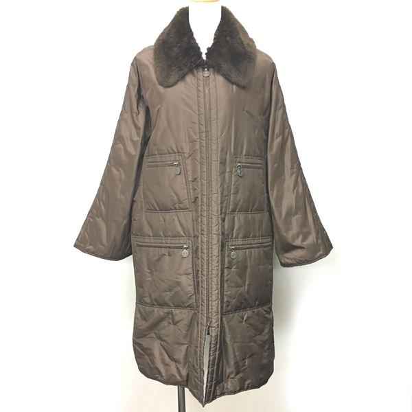 シャネル CHANEL 中綿コート ジャケット ロング シルク ビーバーファー  