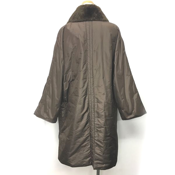 シャネル CHANEL 中綿コート ジャケット ロング シルク ビーバーファー  