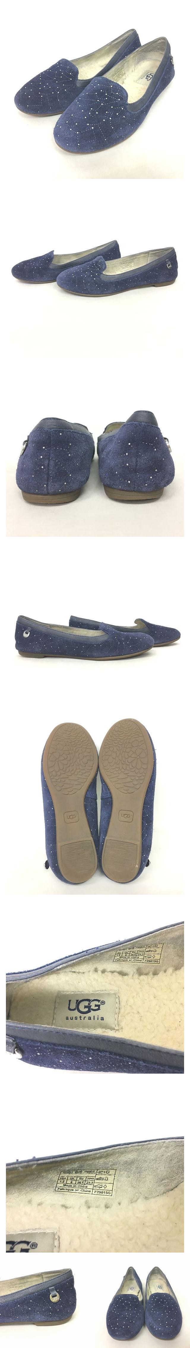 BENTLIE CONSTELLATION フラットシューズ ムートン ビジュー 紺 ネイビー 5.5 22.5cm 1008818 RRR 1219