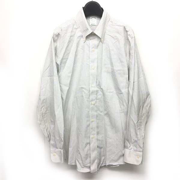 ブルックスブラザーズ Brooks Brothers ボタンダウンシャツ シャツ グラフチェック コットン 長袖 白 青 黄 16 Rrr 1225 メンズ 049 ベクトルパーク