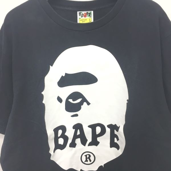 AAPE BY A BATHING APE エーエイプバイアベイシングエイプ フロントロゴプリント半袖Tシャツ AAPTEM0148XXB クルーネックカットソー ブラック