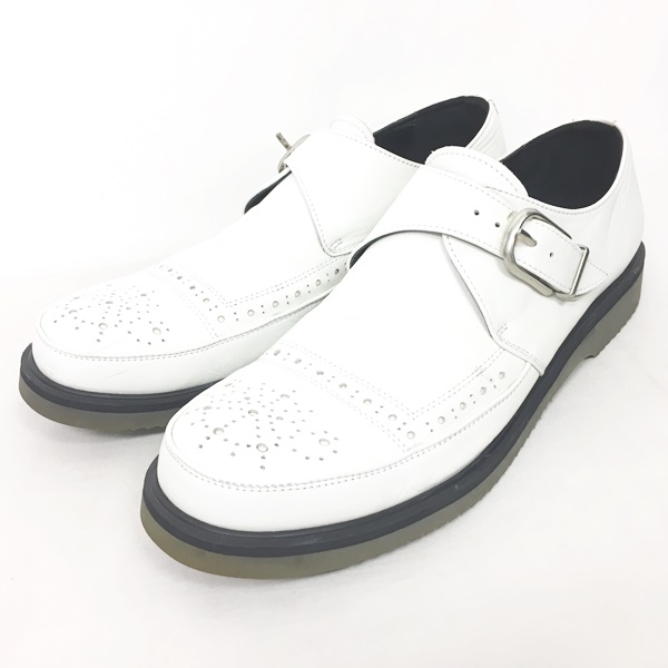 コムデギャルソンオムプリュス Comme Des Garcons Homme Plus ローファー シューズ モンクストラップ メダリオン レザー 革靴 白 ホワイト 25cm Ibs95 0130 メンズ 049 ベクトルパーク