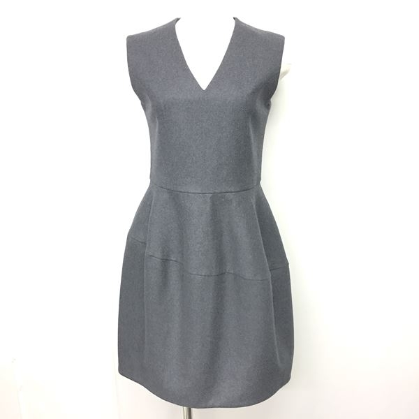 ヨーコチャン Yoko Chan 美品 バルーンワンピース ウール Vネック ストレッチ ノースリーブ 灰 グレー 38 Ibs95 0129 レディース 049 ベクトルパーク
