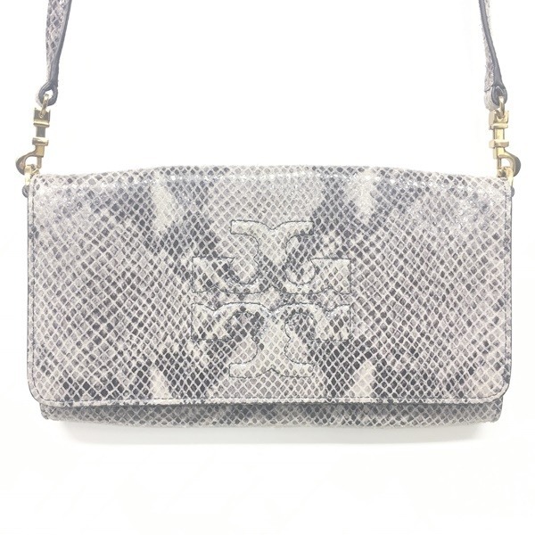 トリーバーチ TORY BURCH ショルダーバッグ ロゴ パイソン 型押し 