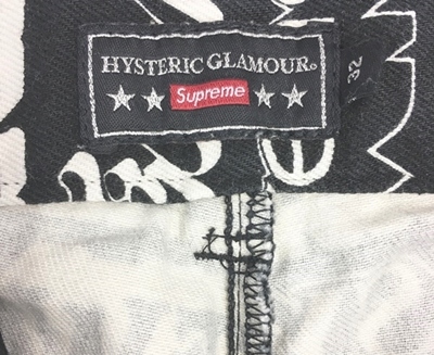 シュプリーム SUPREME x ヒステリックグラマー HYSTERIC GLAMOUR 17AW supreme ヒステリックグラマーwork pants 32 黒