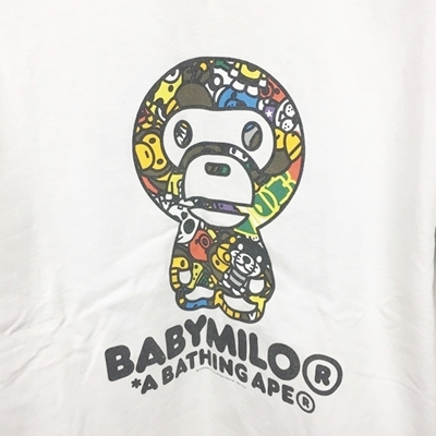 アベイシングエイプ スーパーマリオ ベビーマイロ コラボ Tシャツ 白 ホワイト A BATHING APE アベイシングエイプ マリオ マイロ Tシャツ 希少