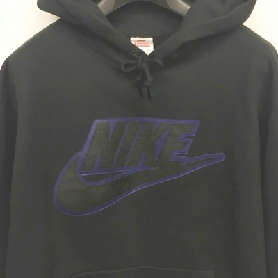 シュプリーム SUPREME x ナイキ NIKE 19AW Leather Applique Hooded  