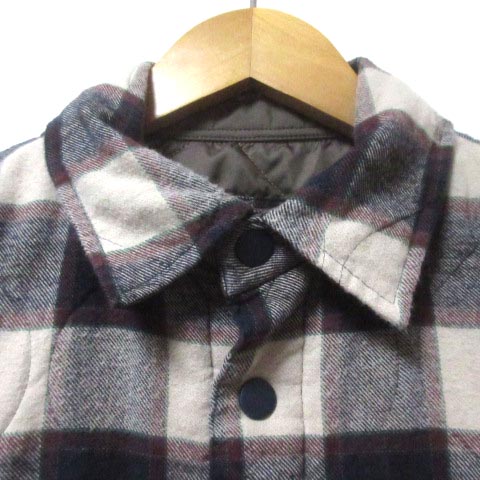 ザラ Zara キルティングシャツ ジャケット 長袖 チェック スナップボタン Comfort Fit ベージュ 紺 ネイビー S 175 92a 胸ポケット X メンズ 049 ベクトルパーク
