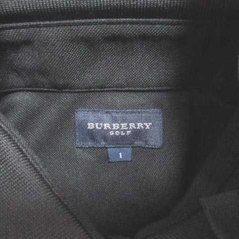 BURBERRY GOLF ブラックポロシャツ S バーバリーゴルフ BURBERRY GOLF ポロシャツ 半袖 ゴルフウェア