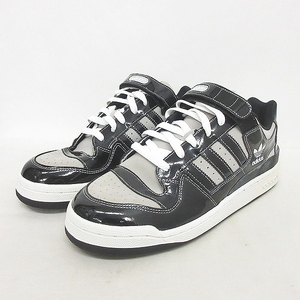 アディダスオリジナルス Adidas Originals Forum Lo Pt フォーラム ロー スニーカー パテント 06年製 黒 ブラック 灰 グレー 28 5cm 0509 メンズ 049 ベクトルパーク