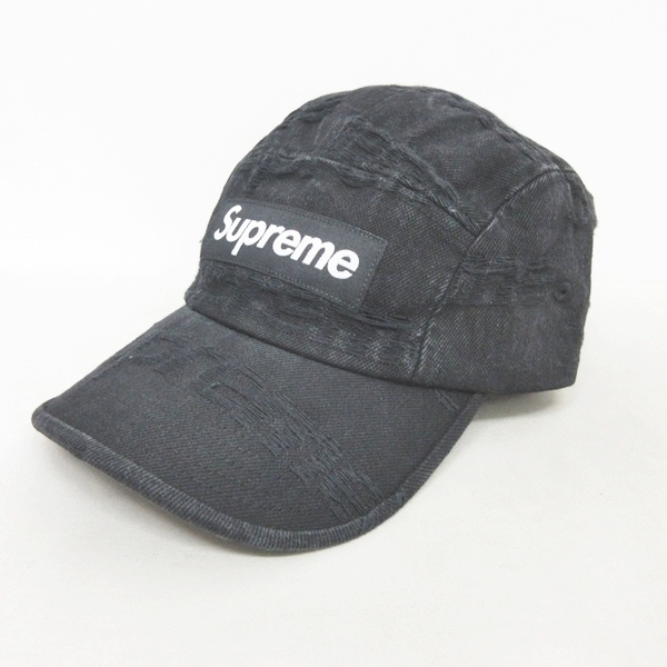 未使用品 シュプリーム SUPREME 21SS Frayed Logos Denim Camp Cap 