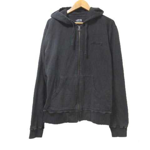 ステューシー STUSSY パーカー ジップアップ 長袖 黒 ブラック 