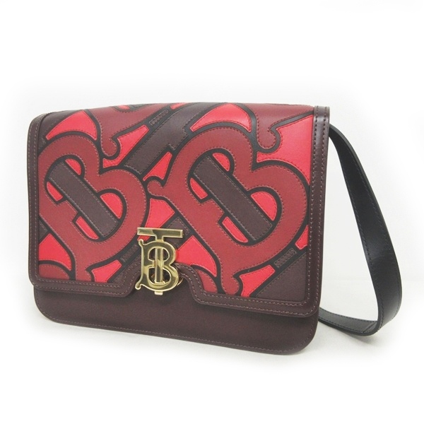 バーバリー BURBERRY 美品 19SS MEDIUM MONOGRAM APPLIQUE LEATHER TB 