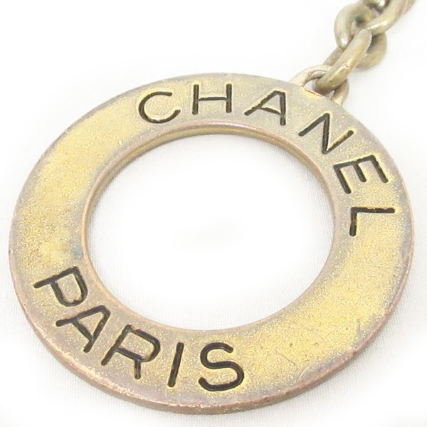 シャネル CHANEL 90s ヴィンテージ ロゴ リング キーホルダー チャーム 