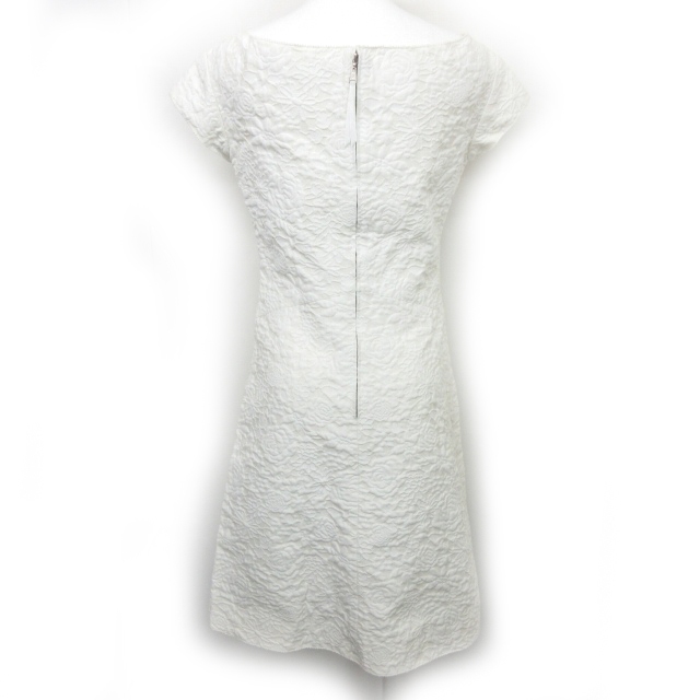 人気no 1 ホワイト 白 半袖 コットン 花柄 リボン レース フレアワンピース Vuitton Louis ルイヴィトン 36 レディース 12 ワンピース Wetco Eg Com