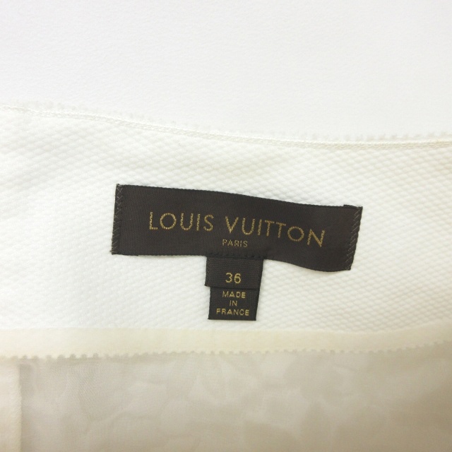 人気no 1 ホワイト 白 半袖 コットン 花柄 リボン レース フレアワンピース Vuitton Louis ルイヴィトン 36 レディース 12 ワンピース Wetco Eg Com