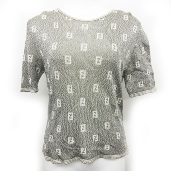 フェンディ FENDI ニット セーター カットソー 半袖 総柄 ズッカ