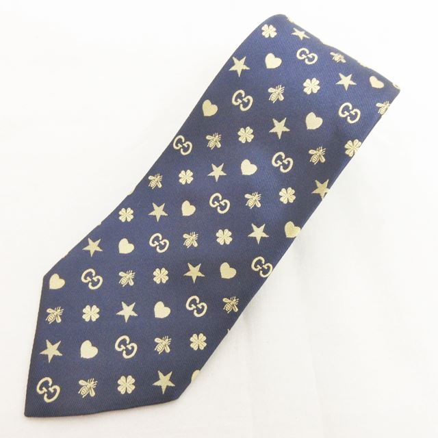 グッチ GUCCI 近年モデル 美品 ハート BEE ネクタイ レギュラータイ GG 
