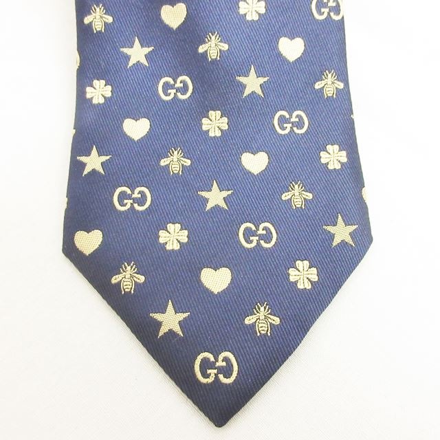グッチ GUCCI 近年モデル 美品 ハート BEE ネクタイ レギュラータイ GG 