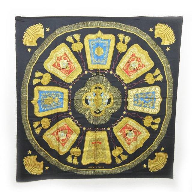 エルメス HERMES 美品 カレ90 サーベル飾袋 Poste et Cavalerie 大判 