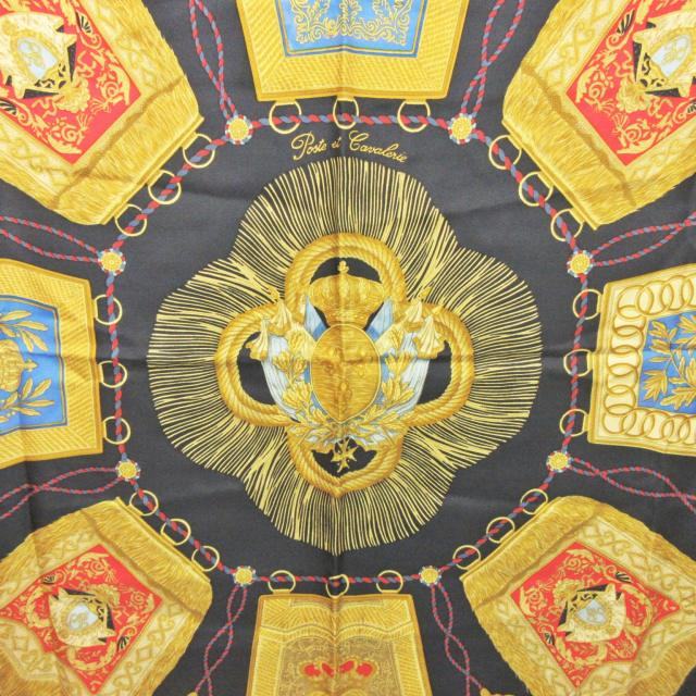 エルメス HERMES 美品 カレ90 サーベル飾袋 Poste et Cavalerie 大判 