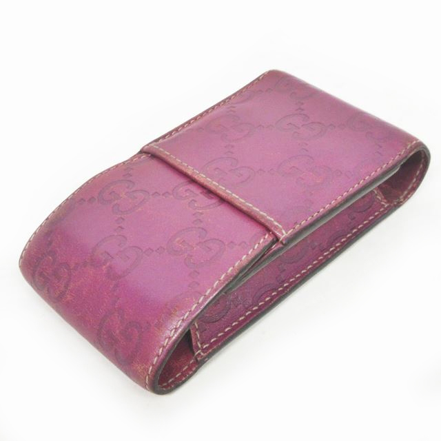 GUCCI グッチシマ シガレットケース 181716 パープル グッチ GUCCI グッチシマ シガレットケース 小物入れ GG柄 レザー 紫