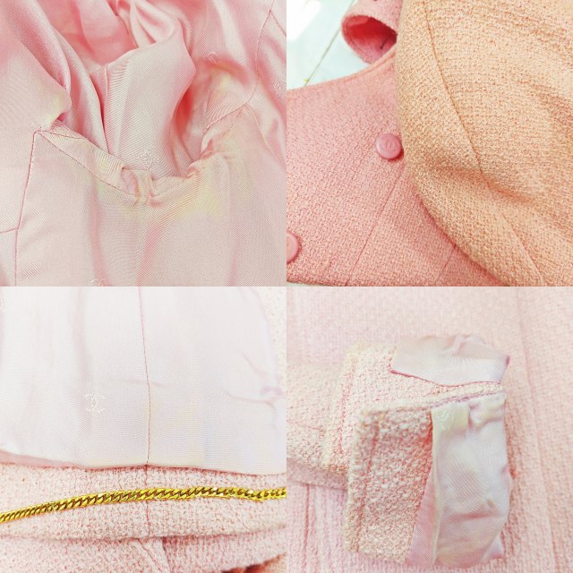 美品！CHANEL テーラードジャケット　９６年ヴィンテージココボタン18個！ ココマークボタン テーラードジャケット ウール グレー ダブルブレスト