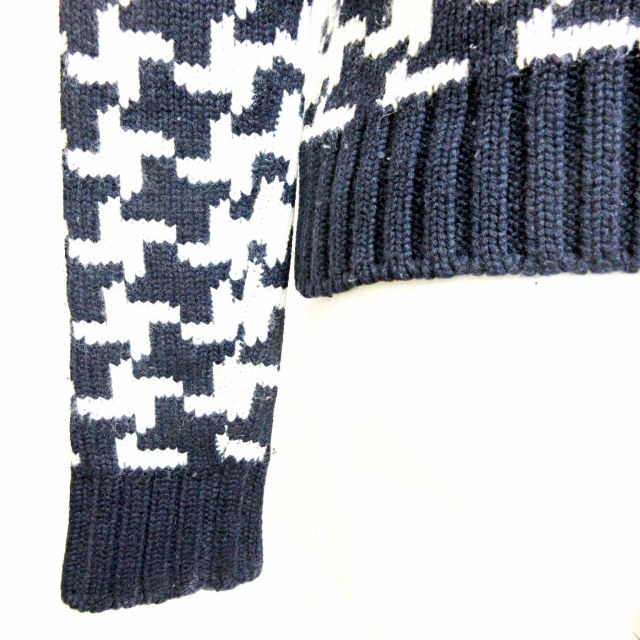 カシミヤ100%セリーヌ ニット タートルネック 千鳥格子柄 S レディース 