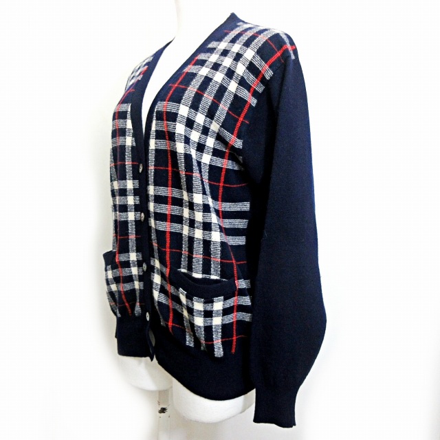 Burberrys バーバリー ラムウール ノバチェック ニット カーディガン