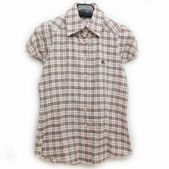 バーバリーブルーレーベル BURBERRY BLUE LABEL 美品 シャツ 半袖 ノバ 