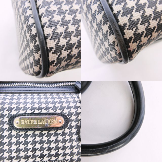 ラルフローレン RALPH LAUREN ミニボストンバッグ ハンドバッグ 千鳥格