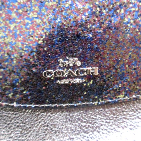 コーチ COACH F37563 クラッチバッグ グリッター メタリック シルバー 