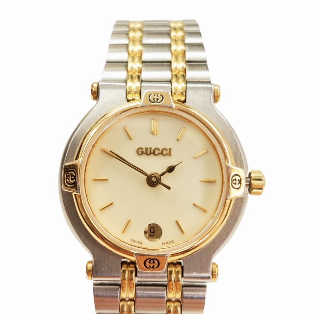 グッチ GUCCI 9000L 腕時計 デイト カレンダー クリーム文字盤 