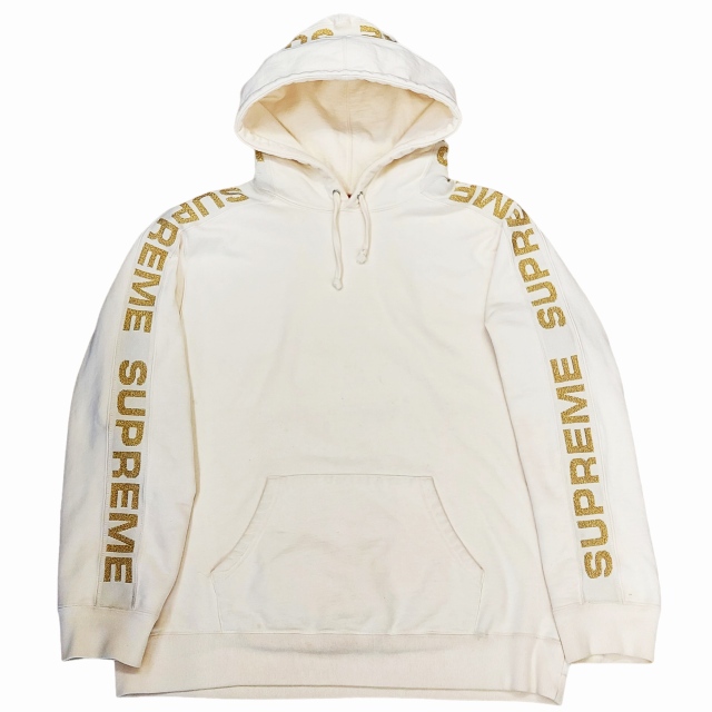 シュプリーム SUPREME 20SS Metallic Rib Hooded Sweatshirt Natural  