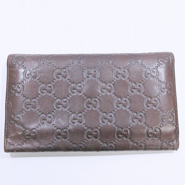 グッチ GUCCI 3つ折り財布 長財布 GG柄 グッチシマ エンボス レザー 